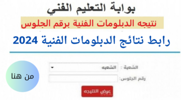 الرابط الإكتروني الرسمي نتائج الدبلومات الفنية 2024 بعد اعتمادها من وزير التربية والتعليم الفني