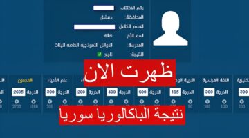 "ظهرت رسميا" موقع نتائج الباكالوريا سوريا 2024 استعلم الان عن النتيجة من الموقع الرسمي