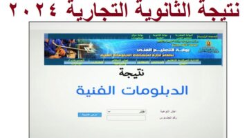 "الدبلومات الفنية" نتيجة الصف الثالث الثانوي التجاري برقم الجلوس 2024 عبر بوابة التعليم الفني خلال ساعات