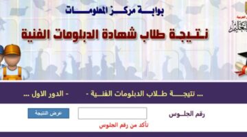 لينك فعال.. رابط نتيجة الدبلومات الفنية 2024 برقم الجلوس جميع المحافظات