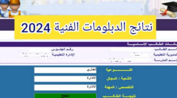 نتيجة الدبلومات الفنية تجاري وزراعي برقم الجلوس 2024 fany.emis.gov.eg بوابة التعليم فني