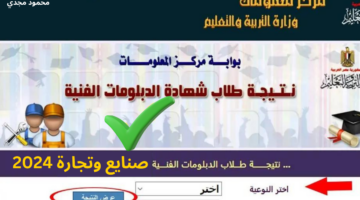 رسمياً tech.moe.gov.eg رابط نتيجة الدبلومات الفنية الصناعية والتجارية برقم الجلوس والاسم عبر بوابة التعليم الفني