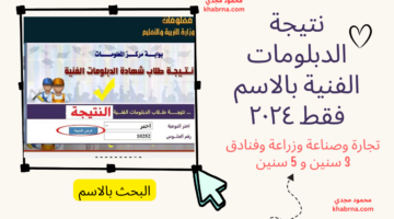 رسمياً ظهرت.. نتيجة الدبلومات الفنية بالاسم فقط ٢٠٢٤ عبر رابط بوابة التعليم الفني