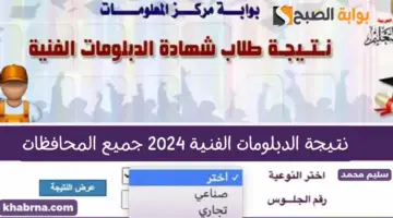 نتيجة الدبلومات الفنية برقم الجلوس 2024 fany.emis.gov.eg رابط نتائج دبلوم تجارة وصناعي وزراعة وفندقي