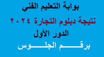 نتيجة دبلوم تجارة 2024 بالاسم ورقم الجلوس على بوابة نتائج التعليم الفني