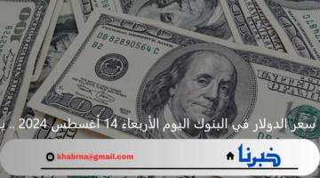 "الدولار في البنك بكام؟" .. سعر الدولار في البنوك اليوم الأربعاء 14 أغسطس 2024 .. يواصل الارتفاع لليوم الثالث