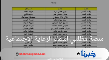 الآن.. اسماء المشمولين بالرعاية الاجتماعية الوجبة الاخيرة عبر مظلتي 2024