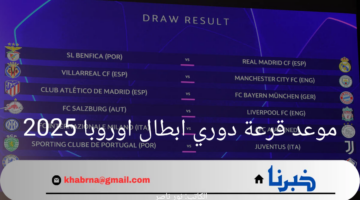 هنا.. موعد قرعة دوري ابطال اوروبا 2025 وأهم القنوات الناقلة