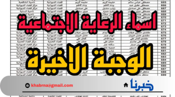رابط مباشر pdf.. الاستعلام عن اسماء المشمولين بالرعاية الاجتماعية الوجبة الأخيرة 2024