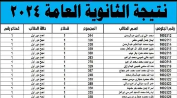 لينك اعلان نتيجة الثانوية العامة 2024 برقم الجلوس ادبي وعلمي وزارة التربية والتعليم