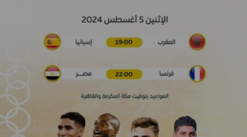 تعرف على طاقم تحكيم مباراتي نصف نهائي أولمبياد باريس 2024 بمشاركة مصر والمغرب