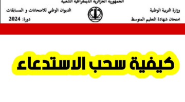 "وزارة التربية الوطنية"... تعلن كيفية سحب استدعاء مسابقة مشرف تربية 2024 من خلال موقع الديوان الوطني للامتحانات والمسابقات