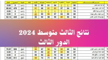 هنا.. نتائج الثالث متوسط 2024 الدور الثالث PDF عبر موقع نتائجنا