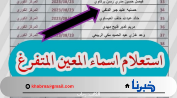هنا الاستعلام عن أسماء المعين المتفرغ 2024 في العراق بجميع المحافظات
