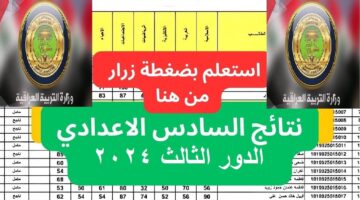 "مبروك النجاح " متاح الآن لينك epedu.gov.iq لاستخراج نتائج السادس الإعدادي الدور الثالث 2024