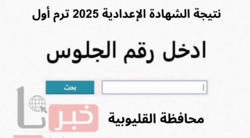 برقم الجلوس استعلم عن نتيجة الشهادة الاعدادية 2025 القليوبية فور اعتمادها