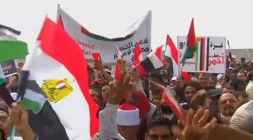 المصرى بيقول كلمته أمام معبر رفح.. لا لتصفية القضية الفلسطينية.. فيديو