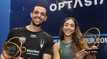 مصطفى عسل وهانيا الحمامى يحصدان جائزة لاعب الشهر بعد التتويج ببطولة أوبتاسيا