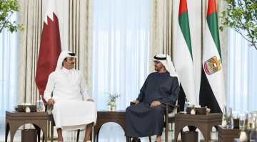 لقاء في أبوظبي بين رئيس الدولة وأمير قطر حول العلاقات والتطورات الإقليمية والدولية