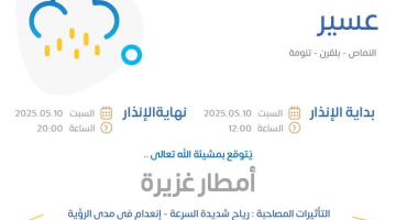 إنذار أحمر يهدد مناطق النماص وبلقرن وتنومة العربية السعودية!