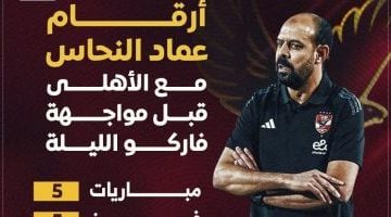 النحاس يحقق 5 انتصارات متتالية مع الأهلي قبل حسم الدوري.. إنفوجراف