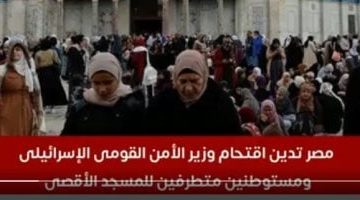 مصر تندد باقتحام وزير الأمن الإسرائيلي ومستوطنين متطرفين للمسجد الأقصى - فيديو