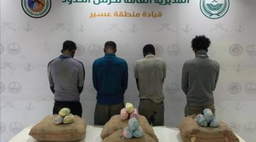 عسير: إحباط محاولة تهريب 72 كيلوغراماً من القات والقبض على 4 مخالفين